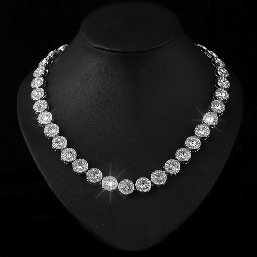 Colier Tennis Luxury, Argintiu cu pietre