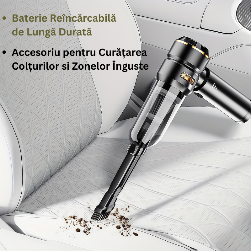 Aspirator Auto Portabil cu Acumulator 4 in 1, 3 Viteze, 18000 PA