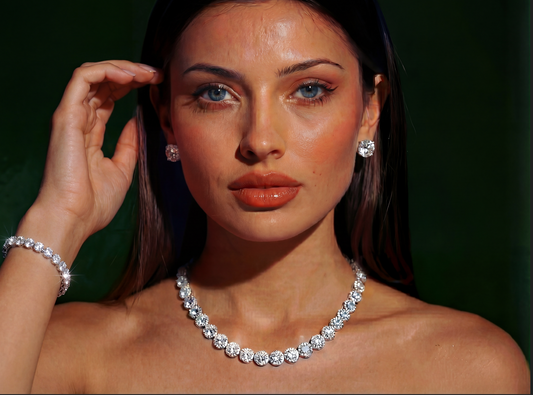 Bratara Tennis Luxury, Argintie cu pietre